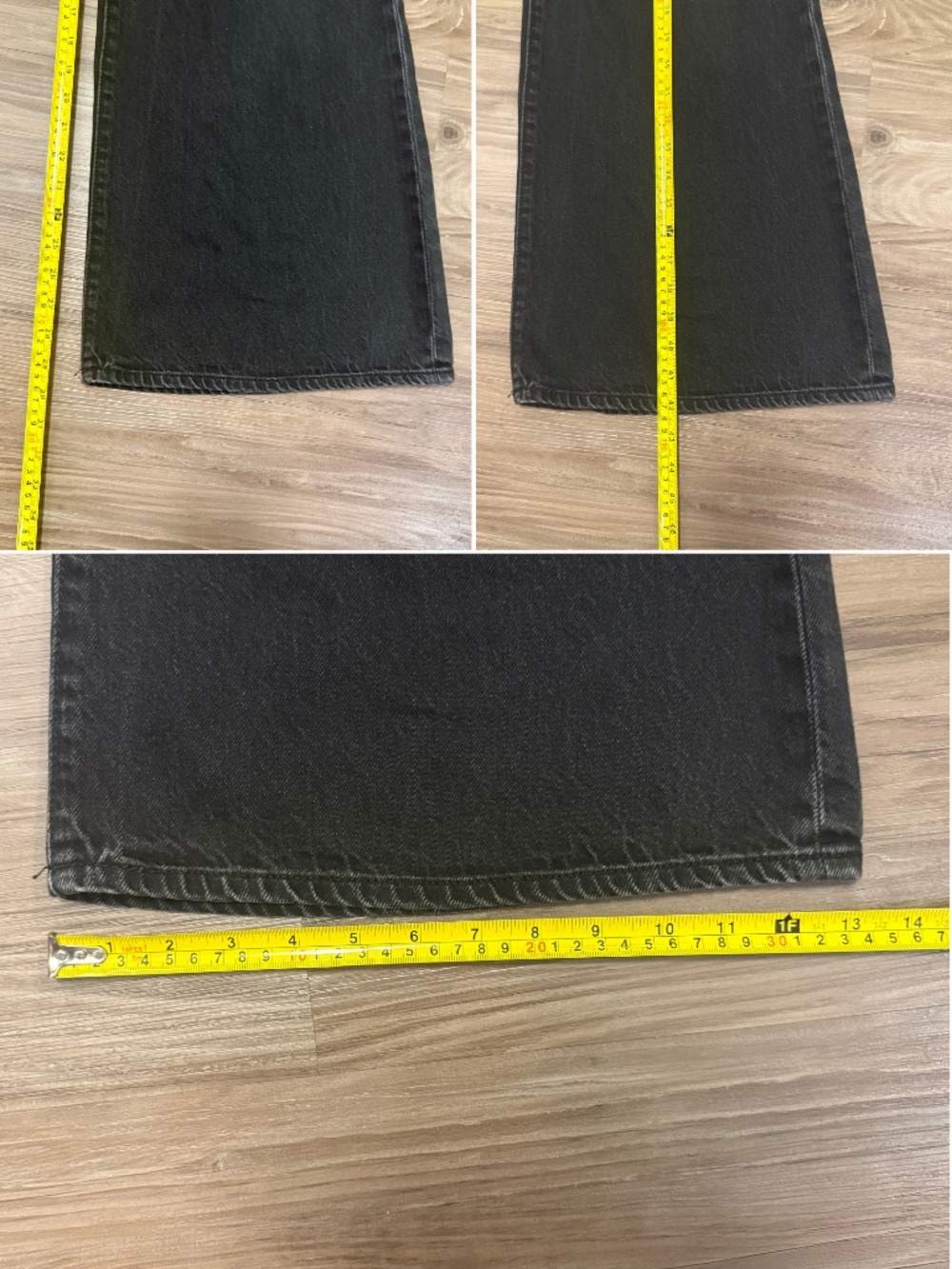 Levi’s Premium High Loose Flare Jeans 28x30 Train Wreck Black Big E $98 - Picture 10 of 12